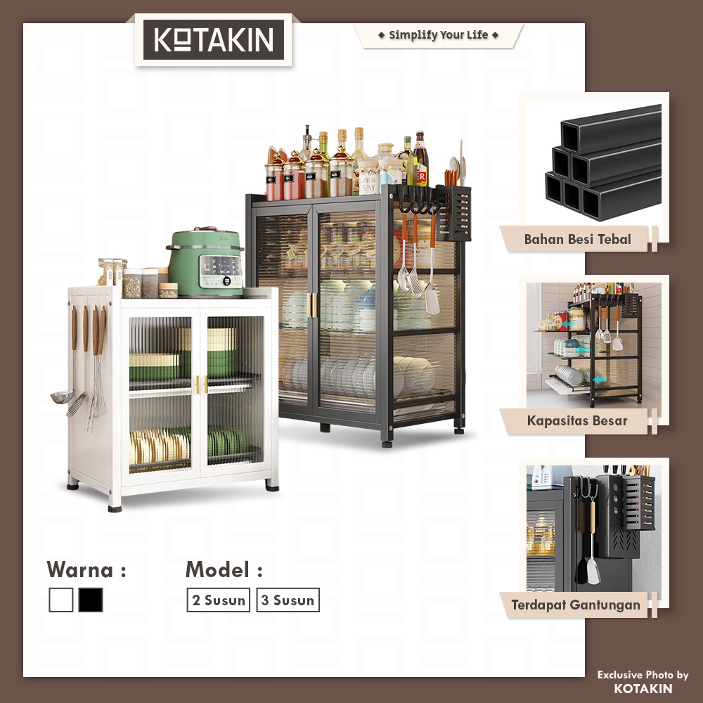 Rak Piring Lemari Dapur Tertutup